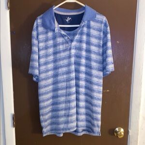 💋 Men's Blue Striped Polo Shirt